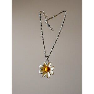 Brighton Sunny Days Daisy Flower Retired Necklace- W/Brighton Fabric Pouch